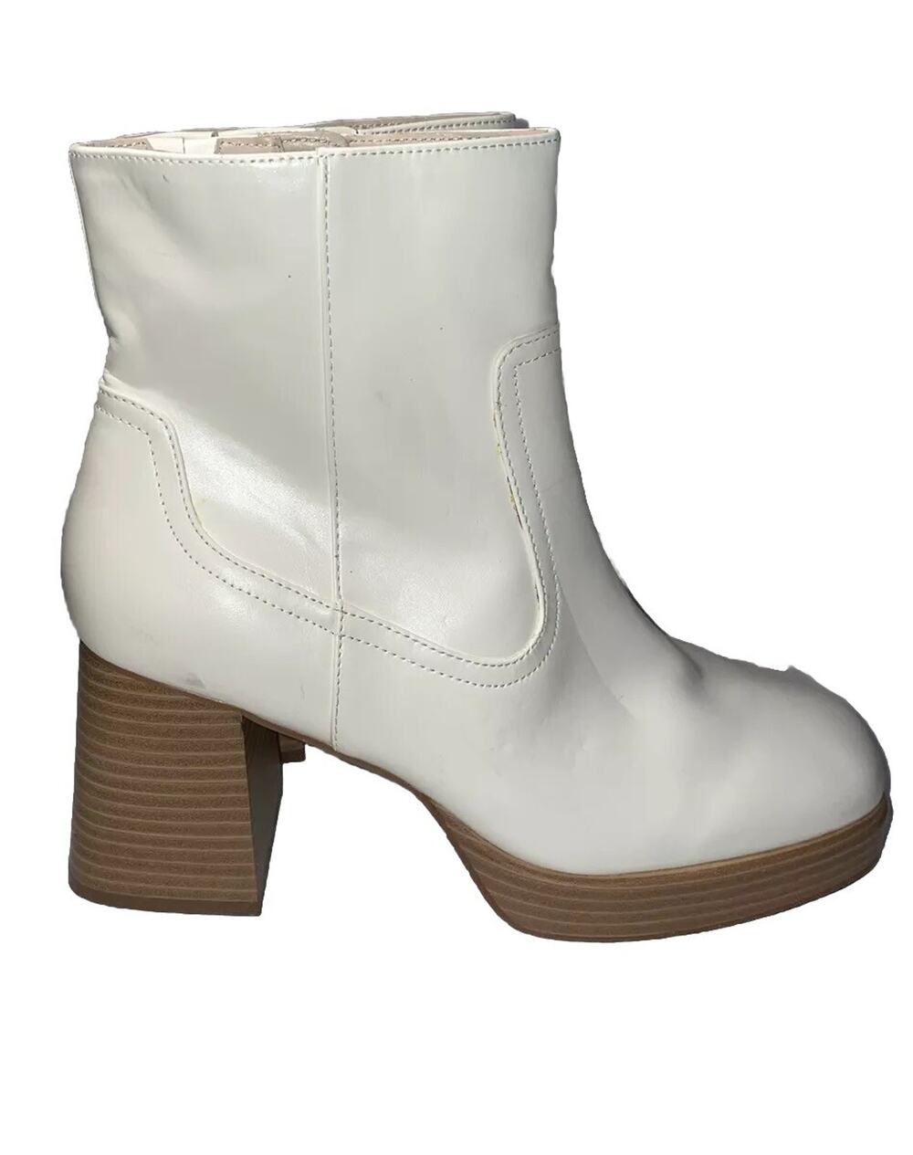 BP Keyla Ivory Platform Bootie in Women’s Sz 9.5M With Stacked Block Heel